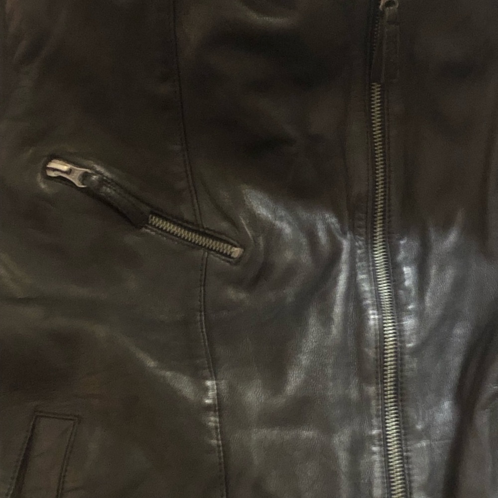 Treasure &Bond Black 100% Leather Vest Nordstrom Brand Biker Babe Women’s Small - Picture 3 of 14